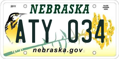 NE license plate ATY034
