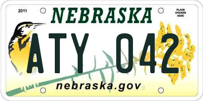 NE license plate ATY042
