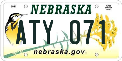 NE license plate ATY071