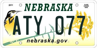 NE license plate ATY077