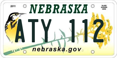 NE license plate ATY112