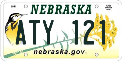NE license plate ATY121