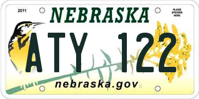 NE license plate ATY122
