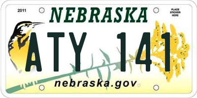 NE license plate ATY141