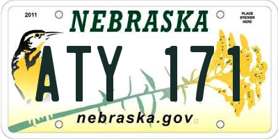 NE license plate ATY171