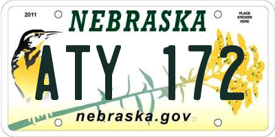 NE license plate ATY172