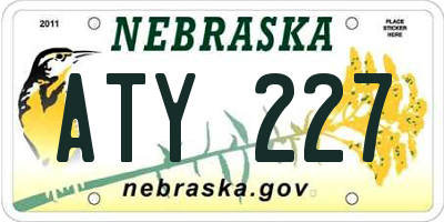 NE license plate ATY227