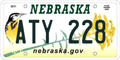 NE license plate ATY228