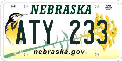 NE license plate ATY233