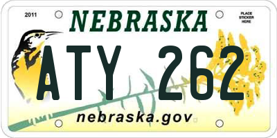 NE license plate ATY262