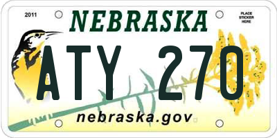 NE license plate ATY270