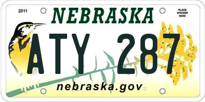 NE license plate ATY287