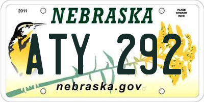 NE license plate ATY292