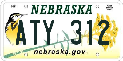 NE license plate ATY312