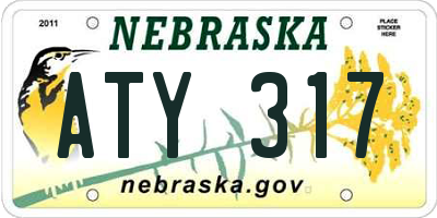 NE license plate ATY317