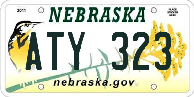 NE license plate ATY323