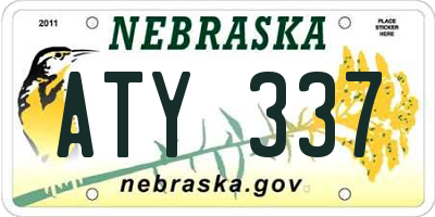 NE license plate ATY337