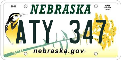 NE license plate ATY347