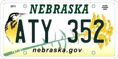 NE license plate ATY352