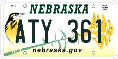 NE license plate ATY361