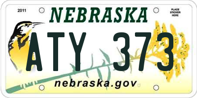 NE license plate ATY373