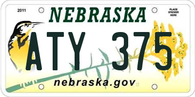 NE license plate ATY375