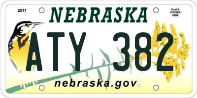 NE license plate ATY382