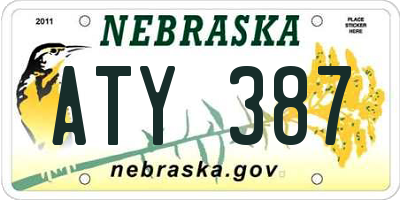 NE license plate ATY387