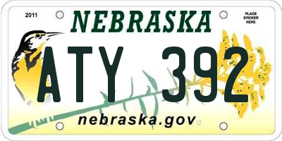 NE license plate ATY392