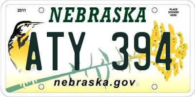 NE license plate ATY394