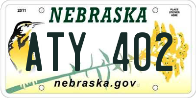 NE license plate ATY402