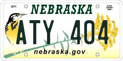 NE license plate ATY404