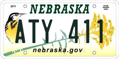 NE license plate ATY411