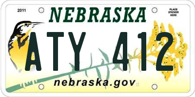 NE license plate ATY412