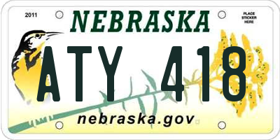 NE license plate ATY418