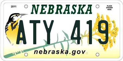 NE license plate ATY419