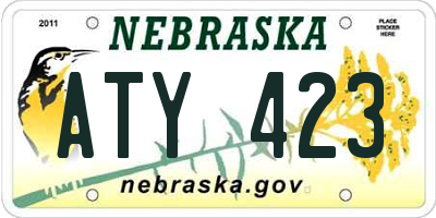 NE license plate ATY423
