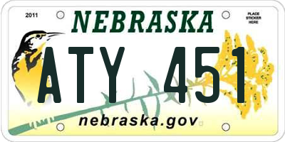 NE license plate ATY451
