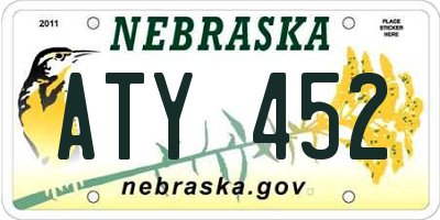 NE license plate ATY452