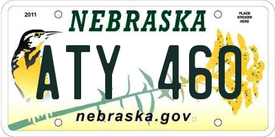 NE license plate ATY460