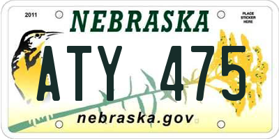 NE license plate ATY475
