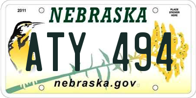 NE license plate ATY494