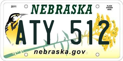 NE license plate ATY512