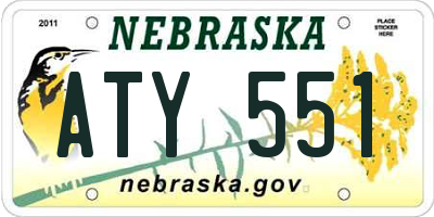 NE license plate ATY551