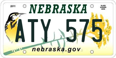 NE license plate ATY575