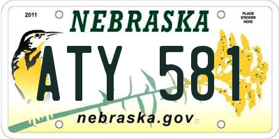 NE license plate ATY581
