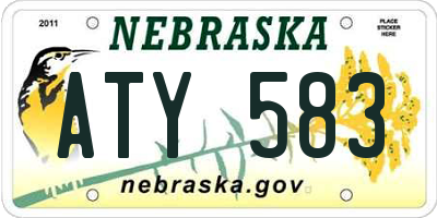 NE license plate ATY583