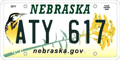 NE license plate ATY617