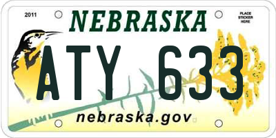 NE license plate ATY633