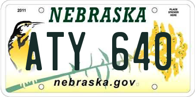 NE license plate ATY640